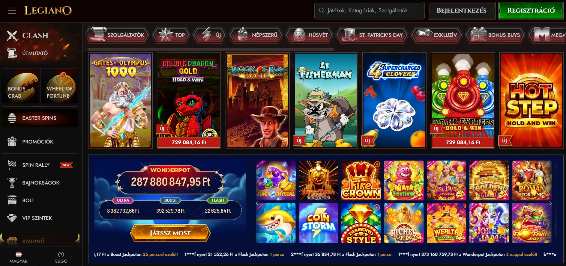 Játékkínálat az online casino magyar oldalakon